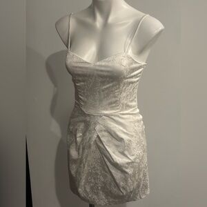 Alyn Paige Ivory Satin Mini Wedding Dress